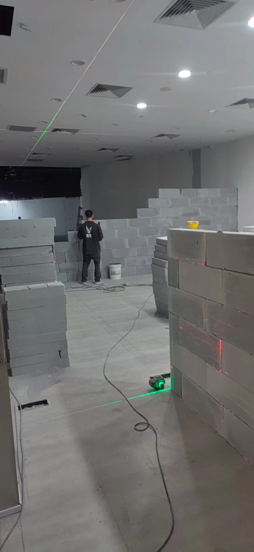 轻质砖隔墙现场展示